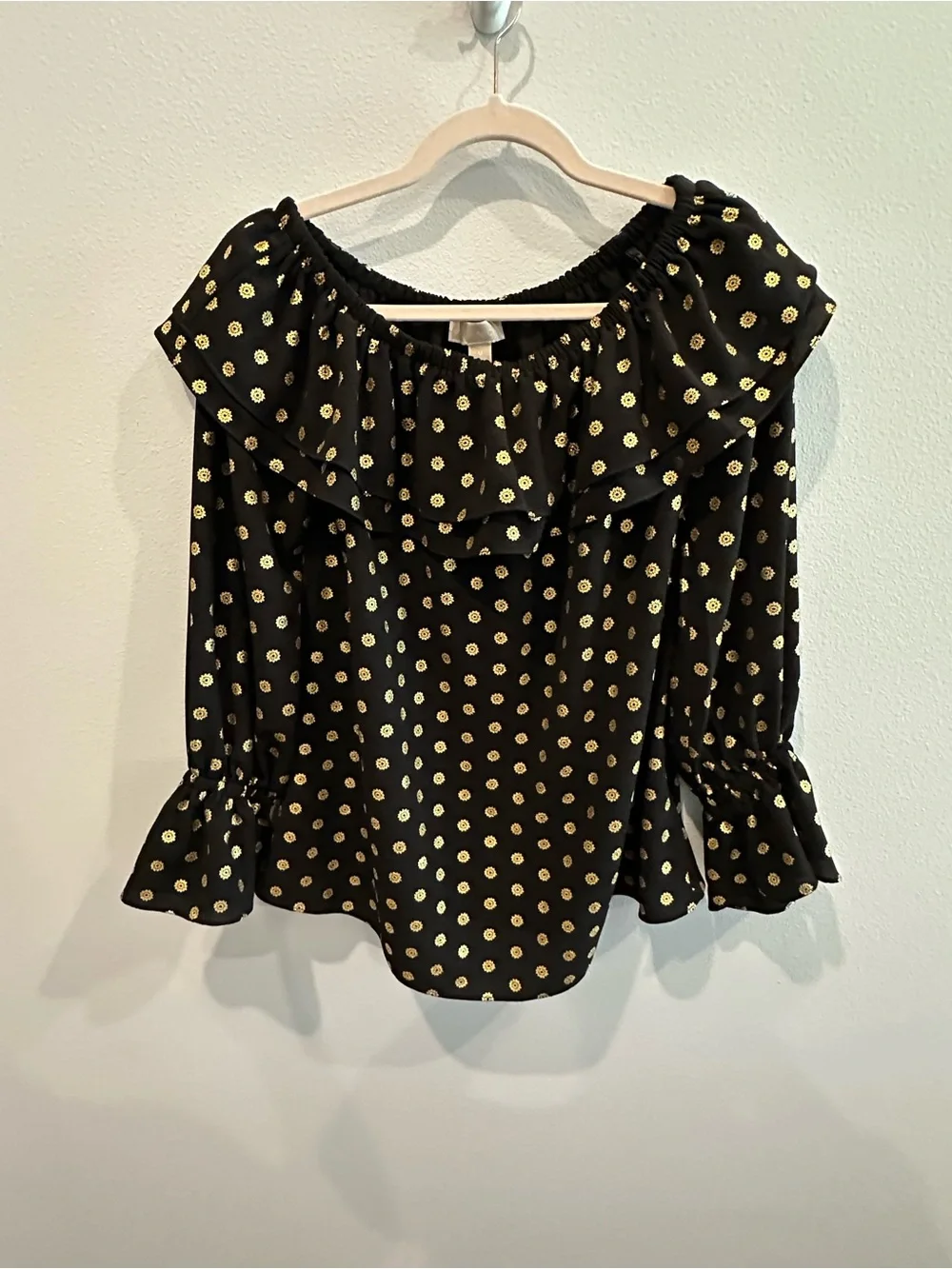 Michael Kors Gold Medallion Top. Never Worn. Size Medium.